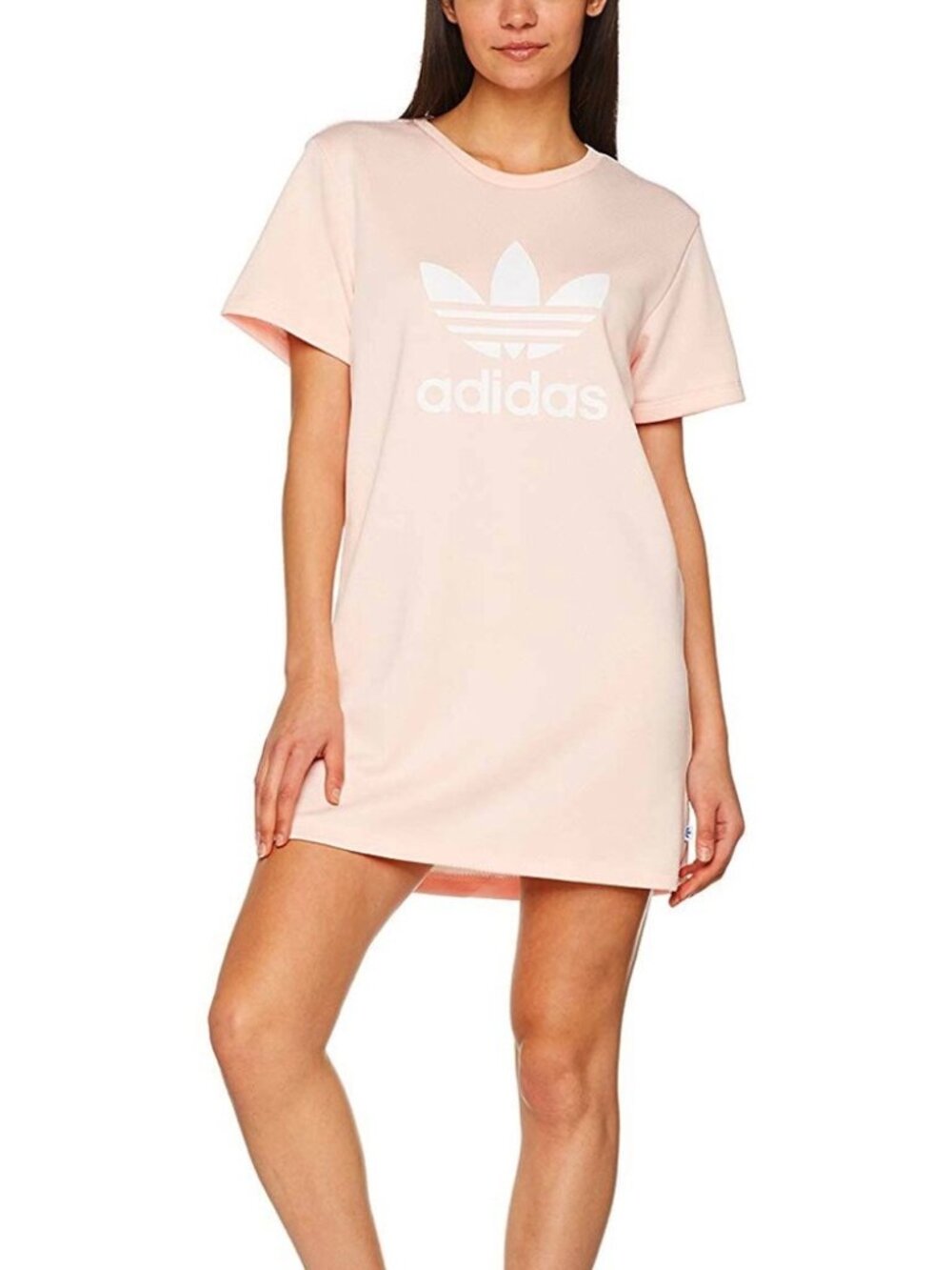 adidas Pink Trefoil Short-Sleeve T-Shirt Dress